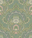 Brewster Home Fashions Nasrin Sea Green Damask Wallpaper