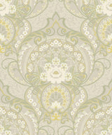 Brewster Home Fashions Nasrin Light Grey Damask Wallpaper