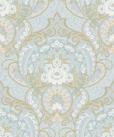 Brewster Home Fashions Nasrin Light Blue Damask Wallpaper