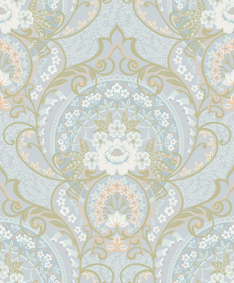 Brewster Home Fashions Nasrin Light Blue Damask Wallpaper