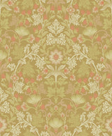 Brewster Home Fashions Lila Gold Strawberry Floral Wallpaper