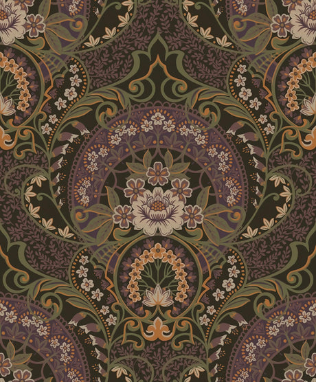 Brewster Home Fashions Nasrin Purple Damask Wallpaper