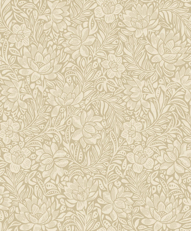 Brewster Home Fashions Zahara Wheat Floral Wallpaper