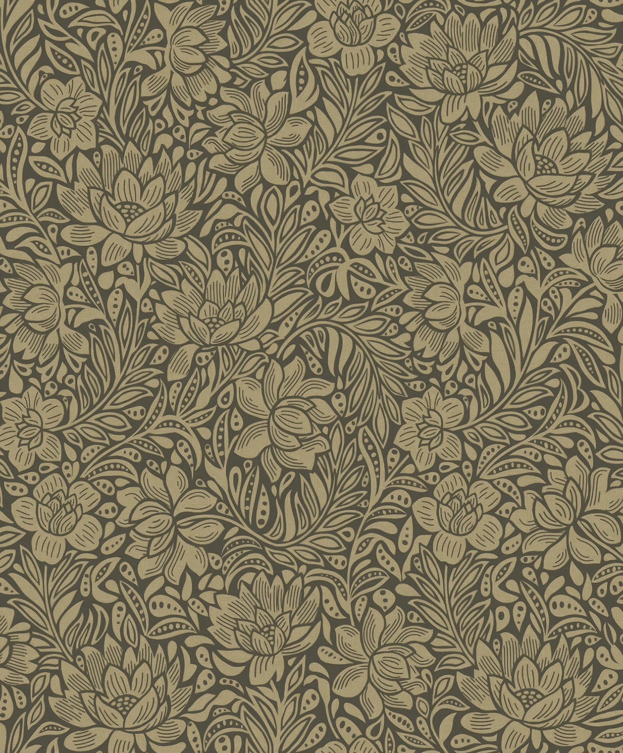 Brewster Home Fashions Zahara Chocolate Floral Wallpaper