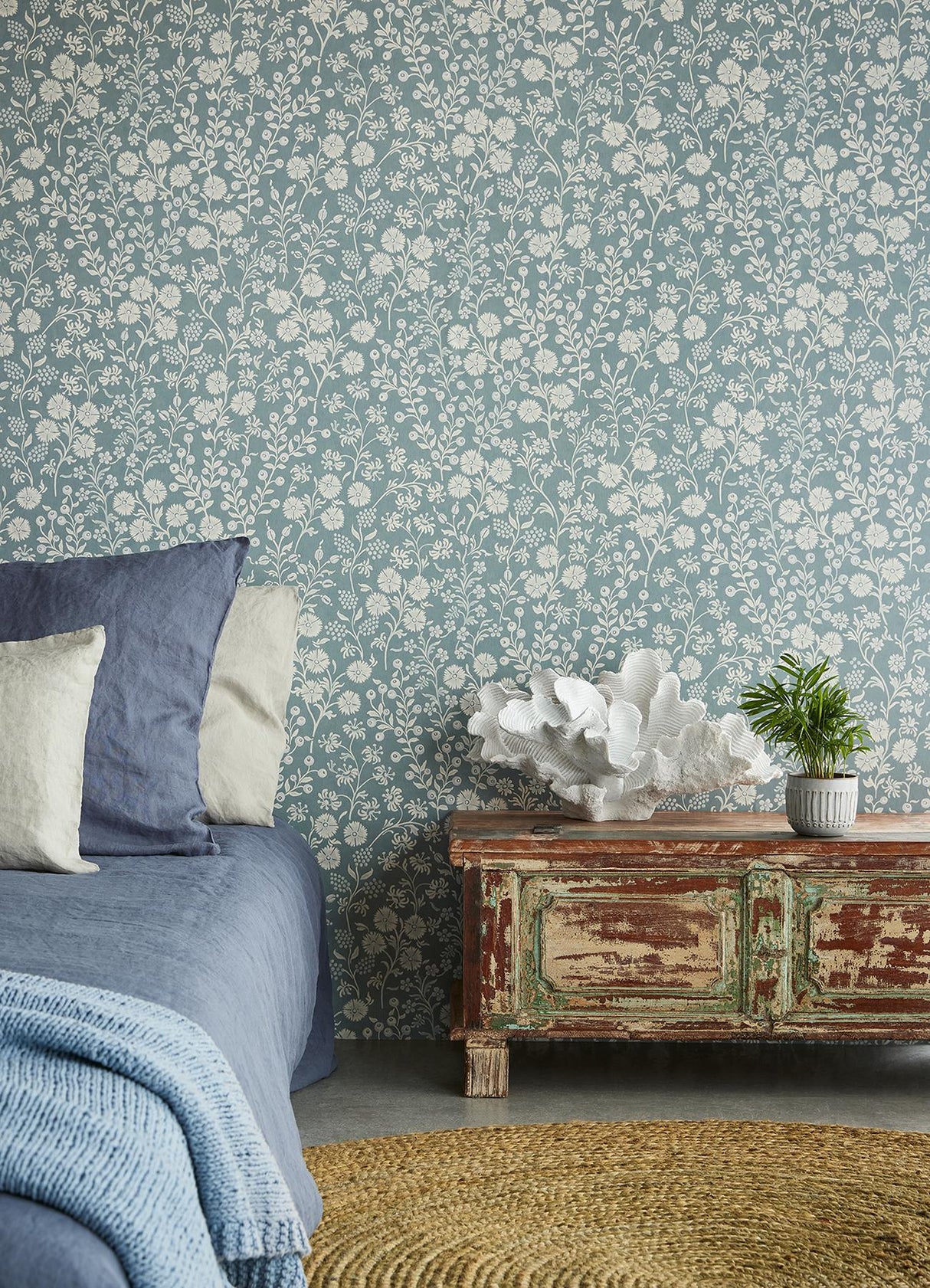 Brewster Home Fashions Liana Teal Trail Wallpaper