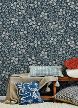 Brewster Home Fashions Liana Indigo Trail Wallpaper
