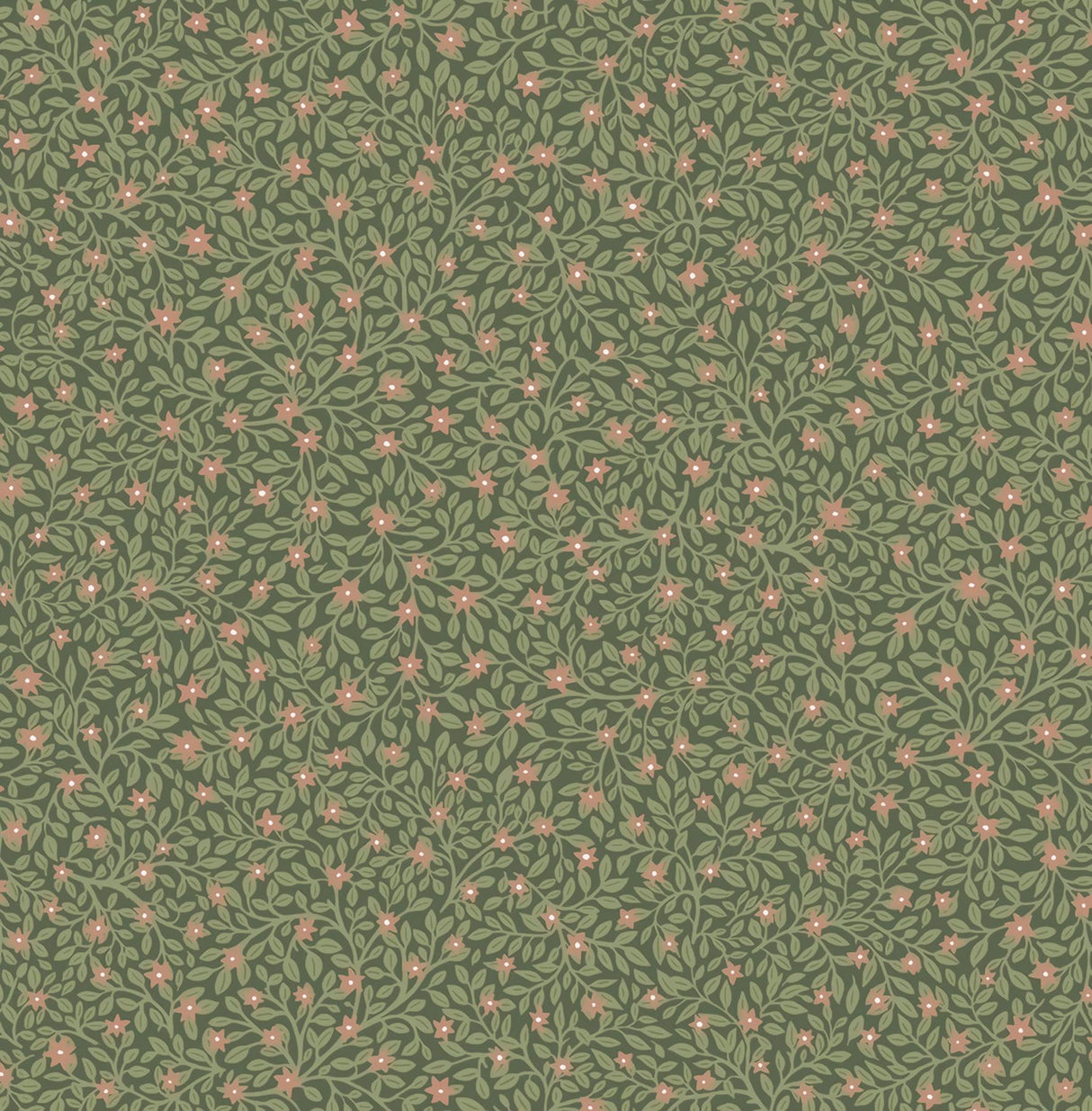 Brewster Home Fashions Marguerite Green Floral Wallpaper