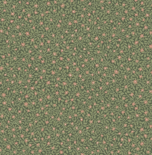 Brewster Home Fashions Marguerite Green Floral Wallpaper