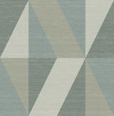 A-Street Prints Winslow Green Geometric Faux Grasscloth Wallpaper