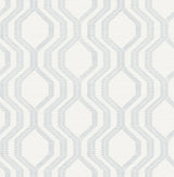 A-Street Prints Ogee Silver Wallpaper