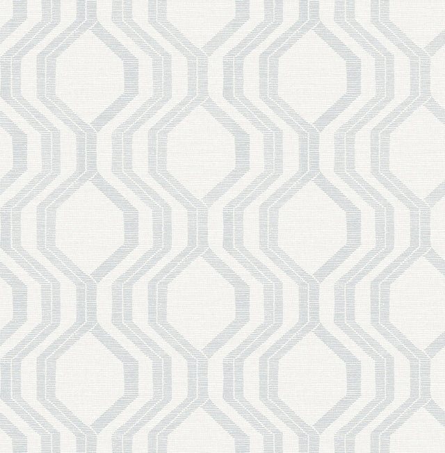 A-Street Prints Ogee Silver Wallpaper