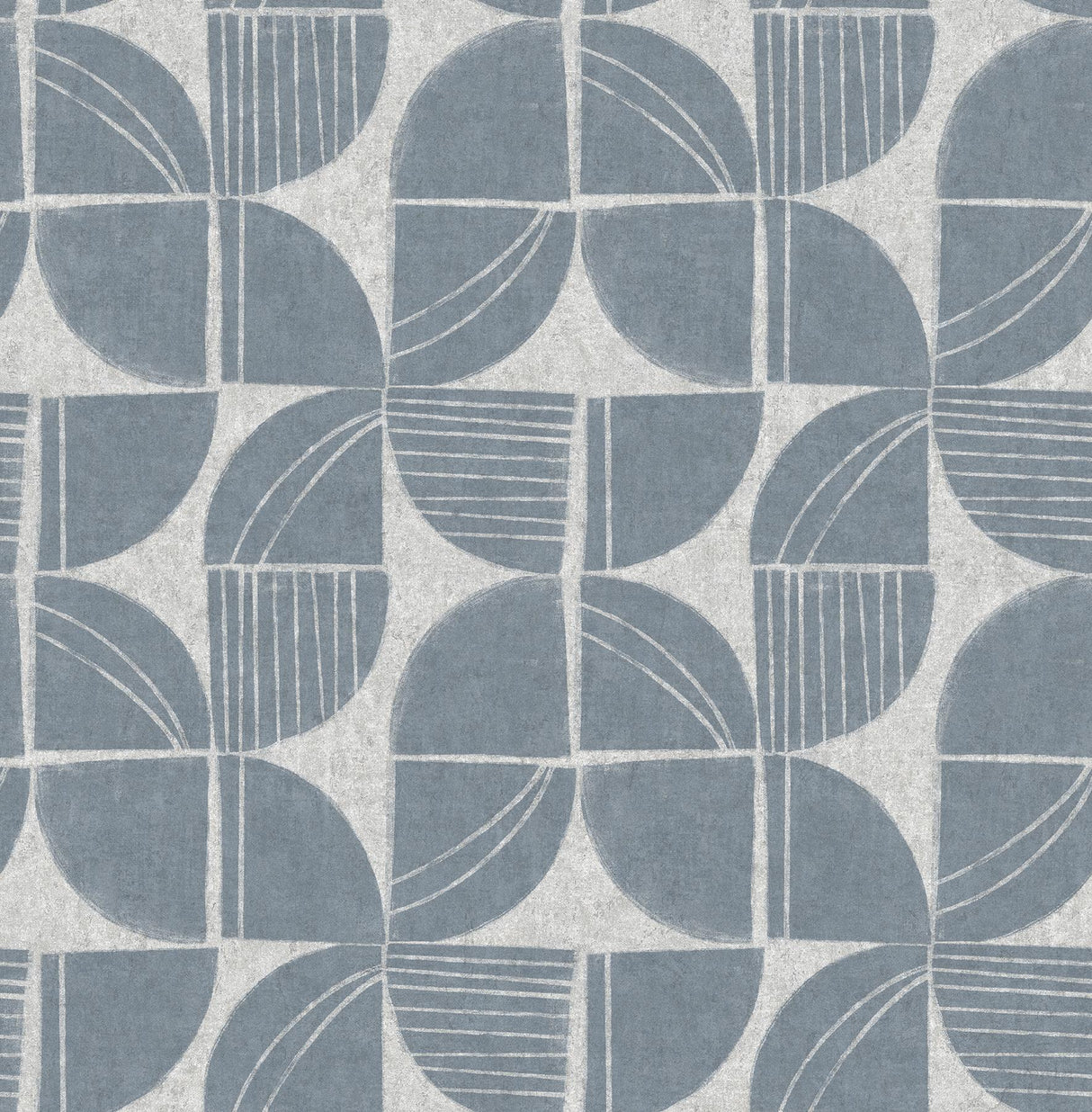 A-Street Prints Baxter Denim Semicircle Mosaic Wallpaper