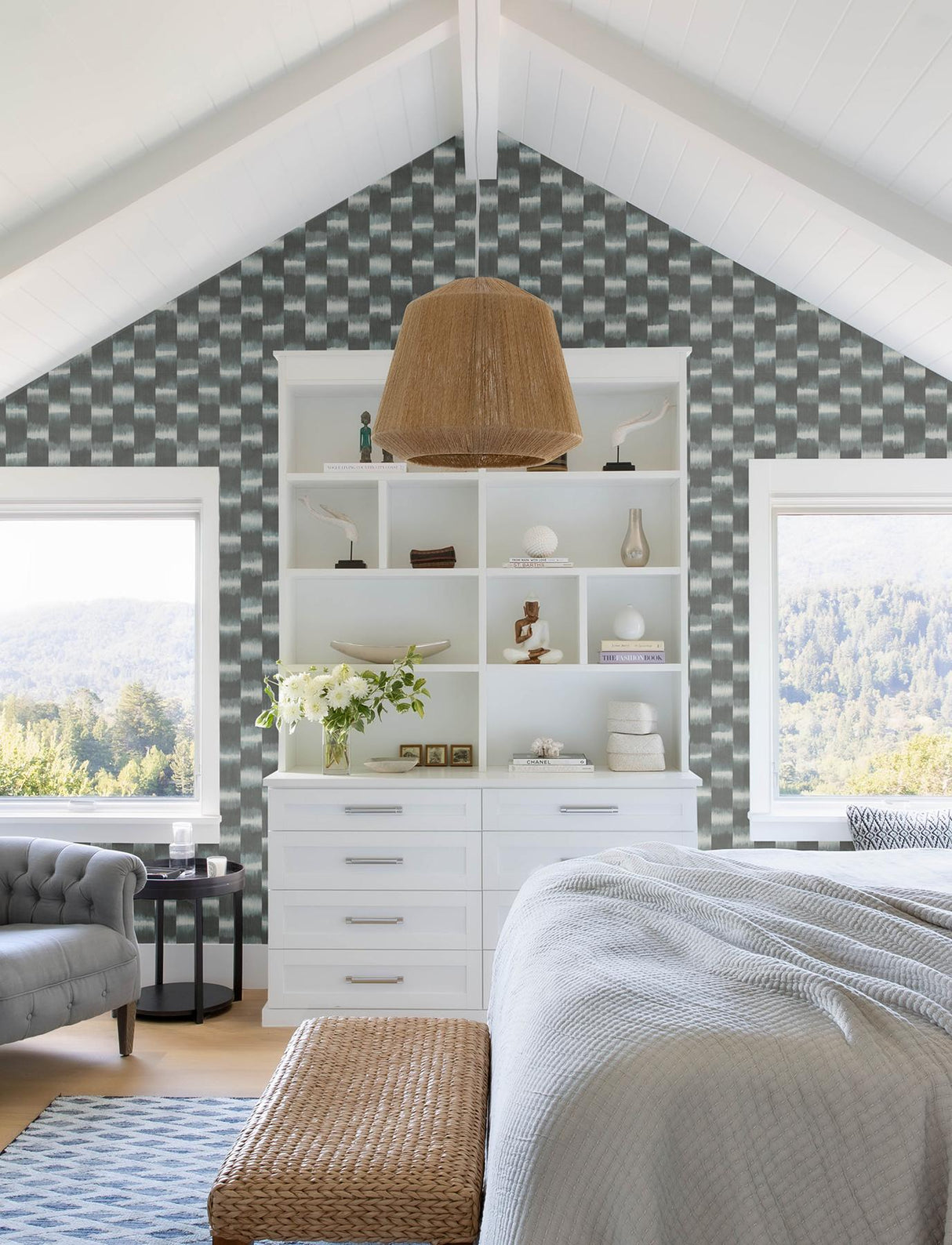 A-Street Prints Stripes Slate Wallpaper