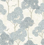A-Street Prints Lykke Blue Textured Tree Wallpaper