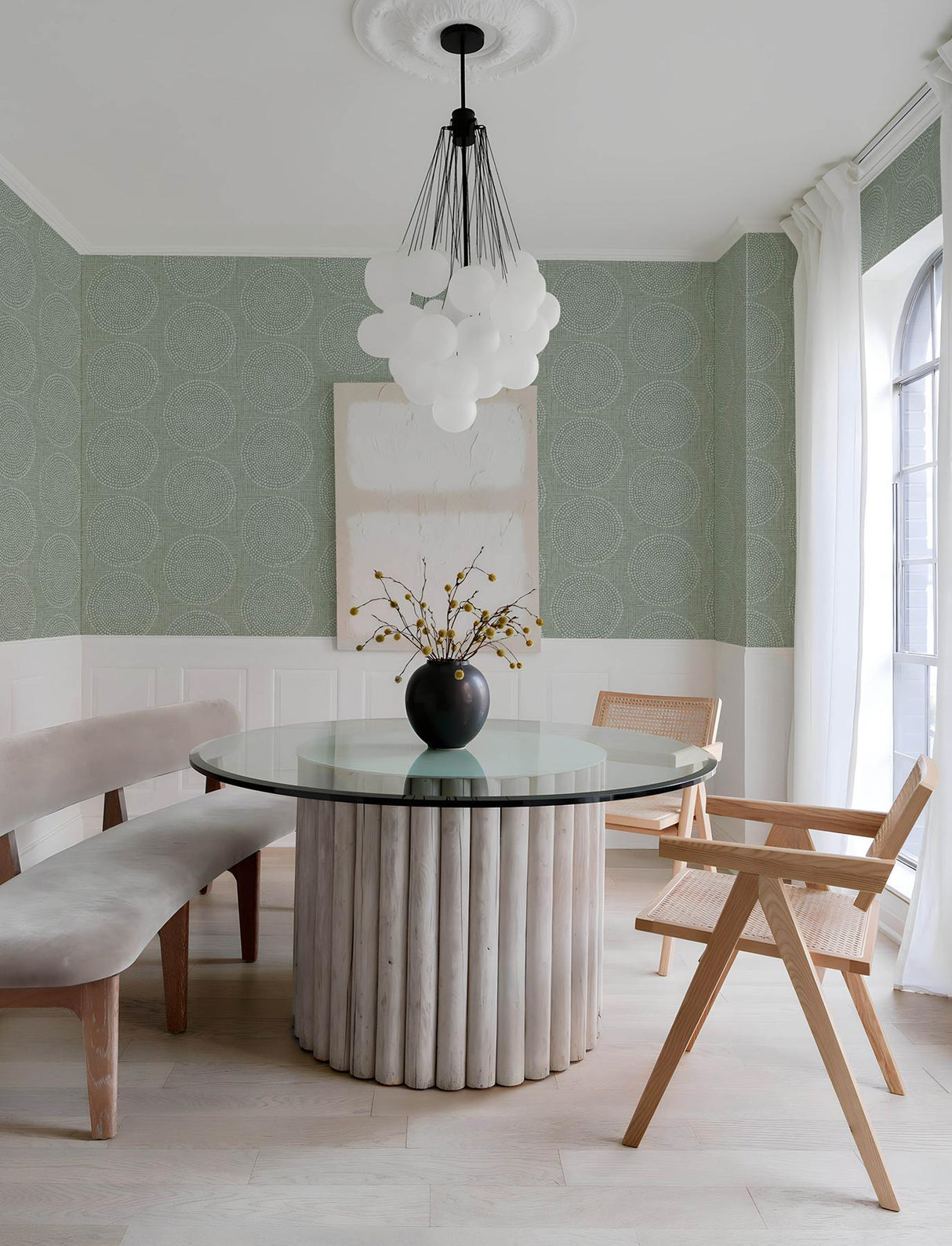 A-Street Prints Medallions Sage Wallpaper