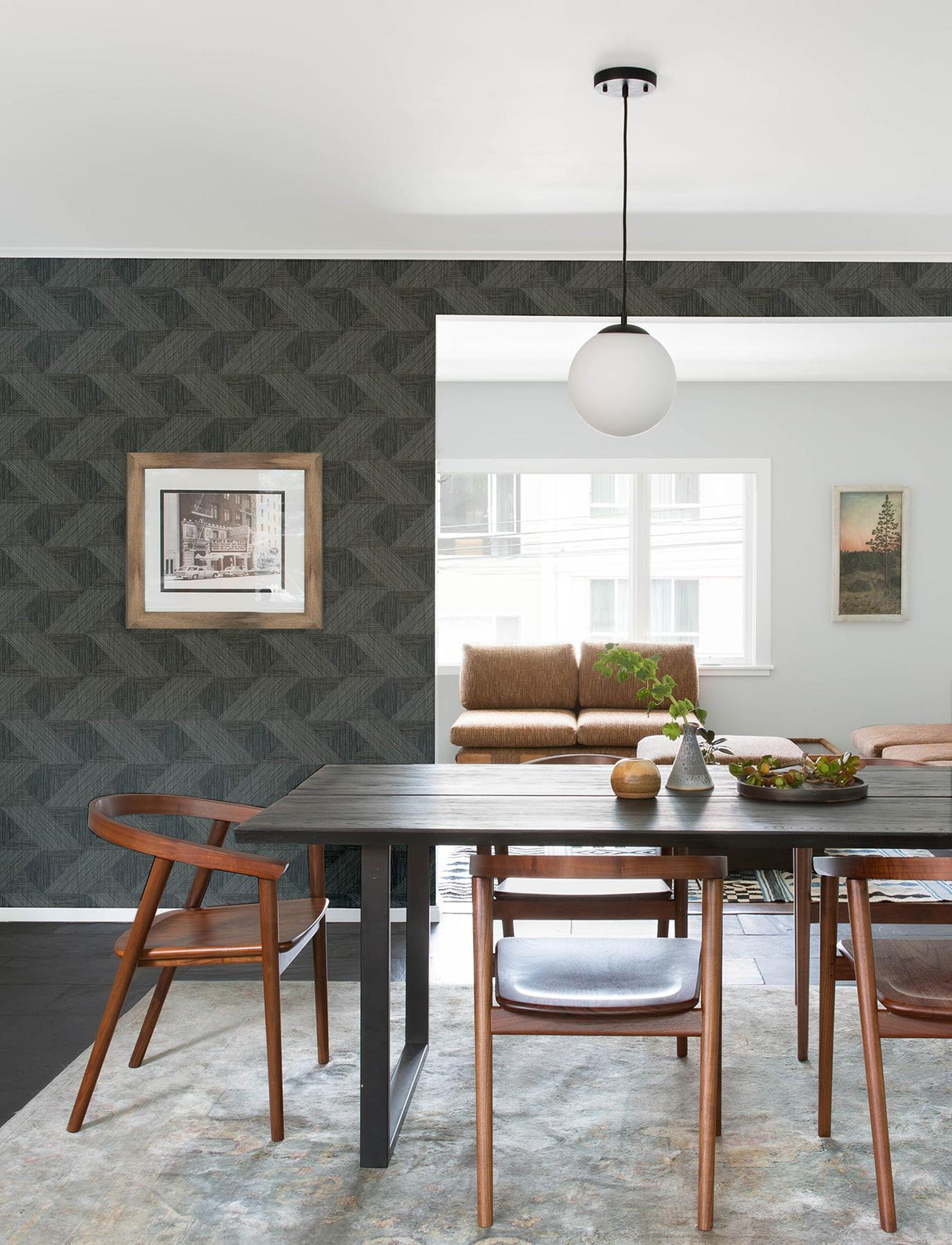 A-Street Prints Presley Black Tessellation Wallpaper