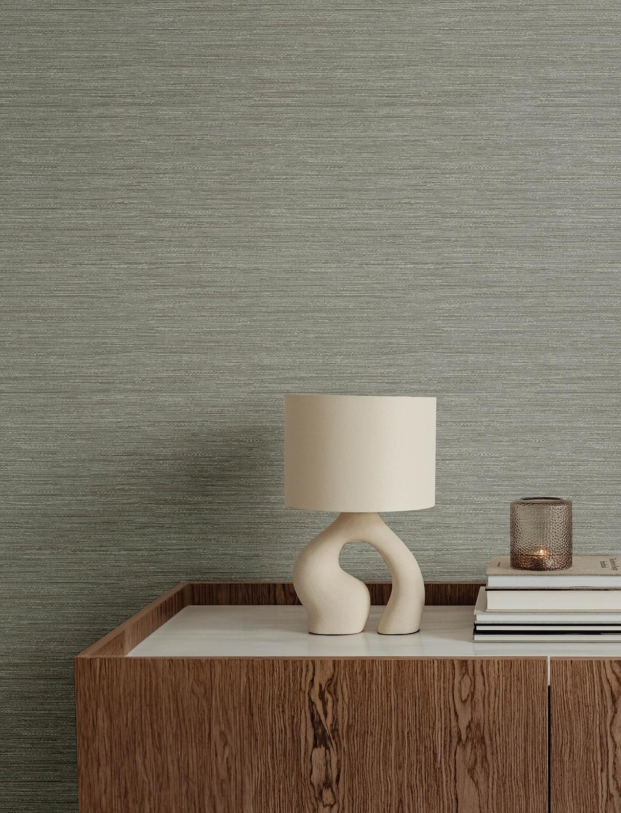 A-Street Prints Faux Grasscloth Grey Wallpaper