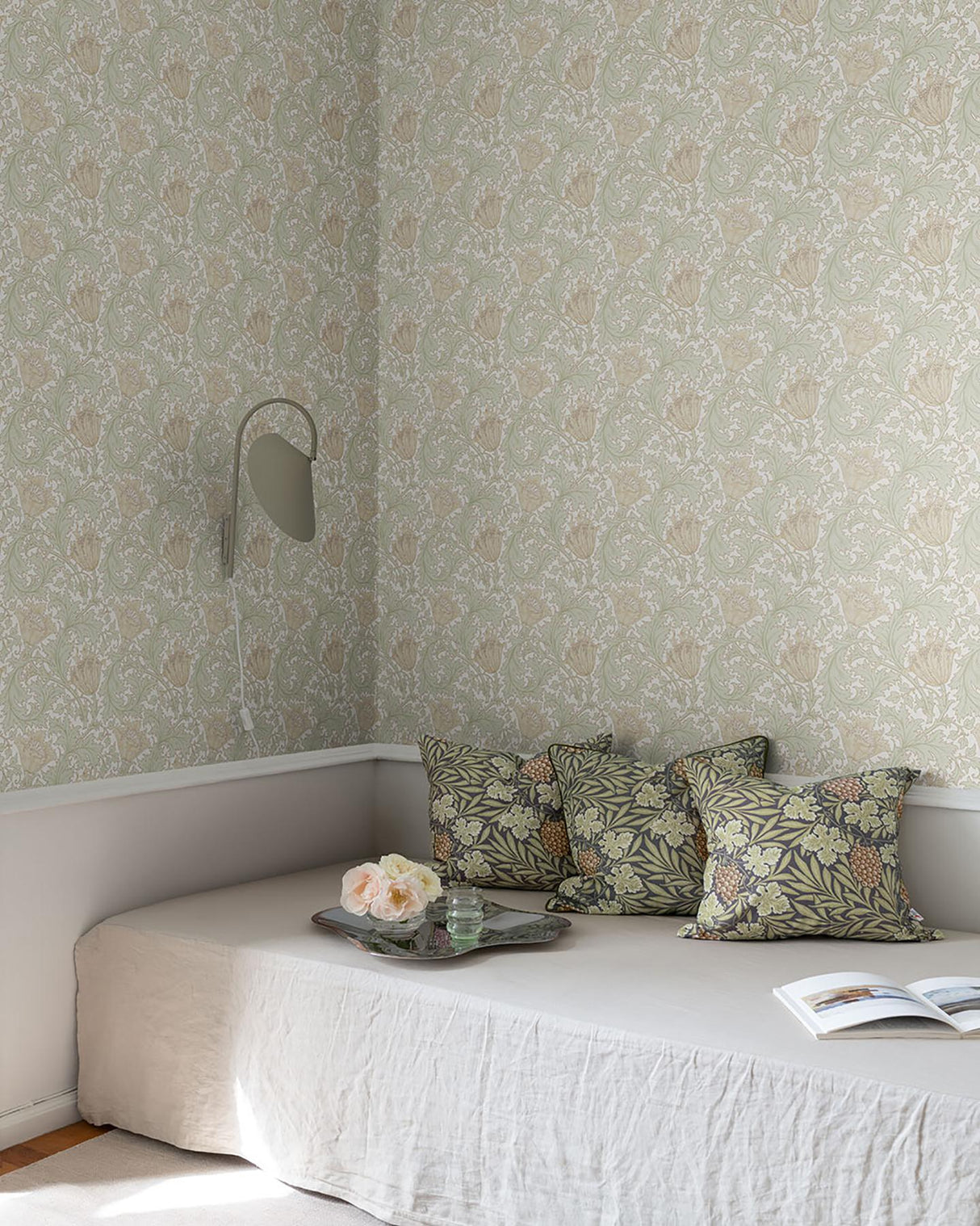 A-Street Prints Flowers Light Green Wallpaper