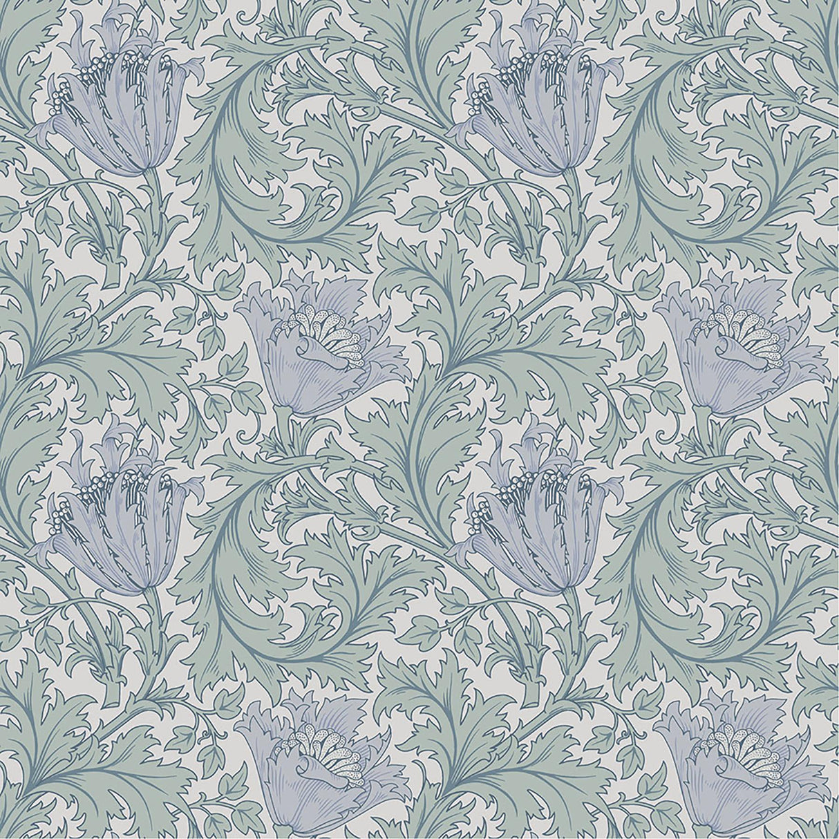 A-Street Prints Anemone Blue Floral Trail Wallpaper