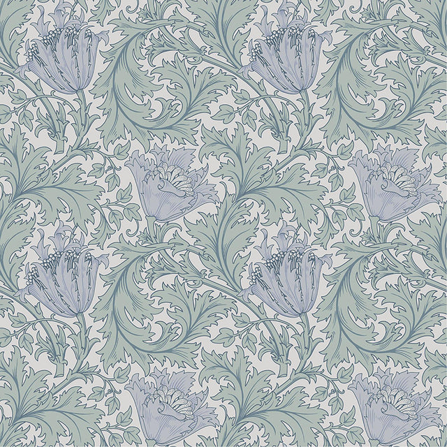 A-Street Prints Anemone Blue Floral Trail Wallpaper