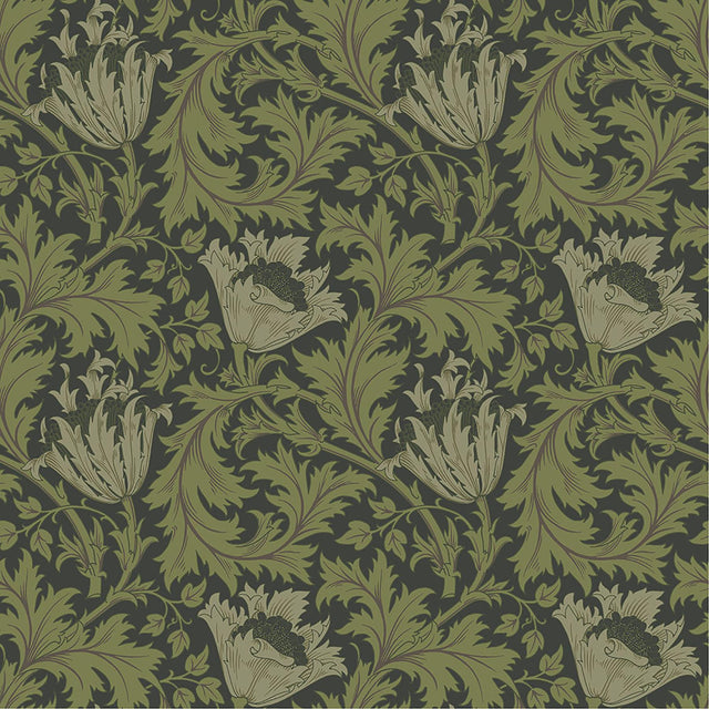 A-Street Prints Flowers Dark Green Wallpaper