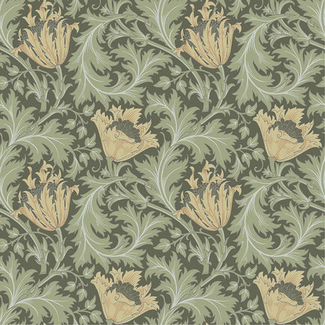 A-Street Prints Anemone Moss Floral Trail Wallpaper