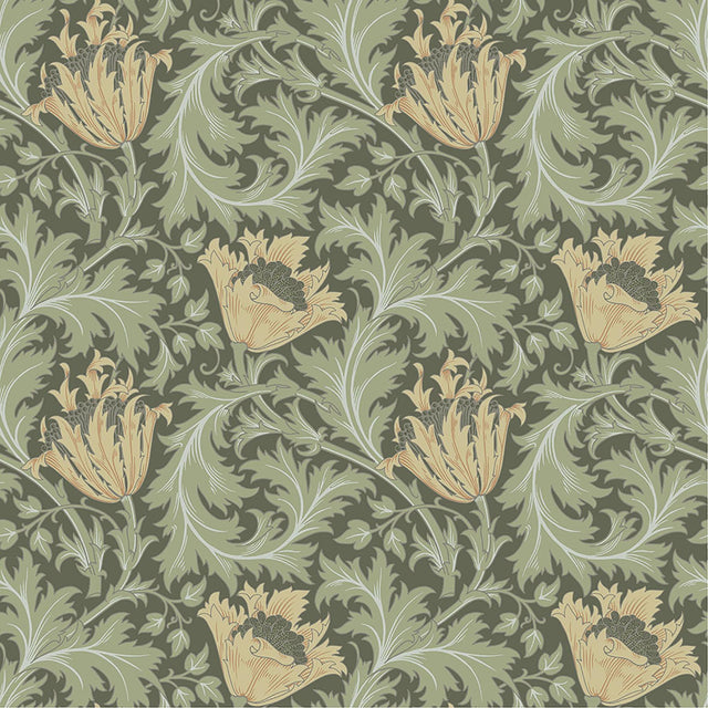 A-Street Prints Anemone Moss Floral Trail Wallpaper