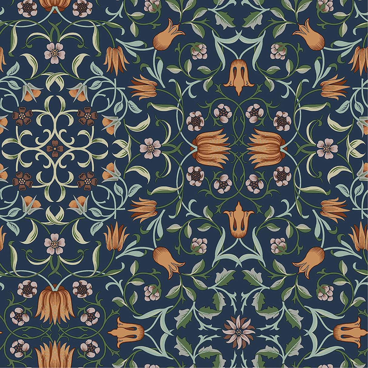 A-Street Prints Botanical Dark Blue Wallpaper