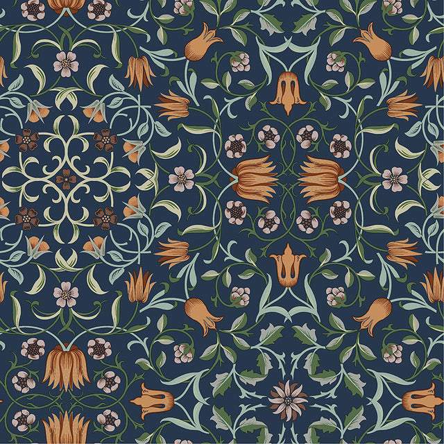 A-Street Prints Botanical Dark Blue Wallpaper
