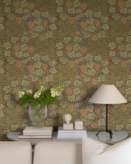 A-Street Prints Botanical Ruby Wallpaper