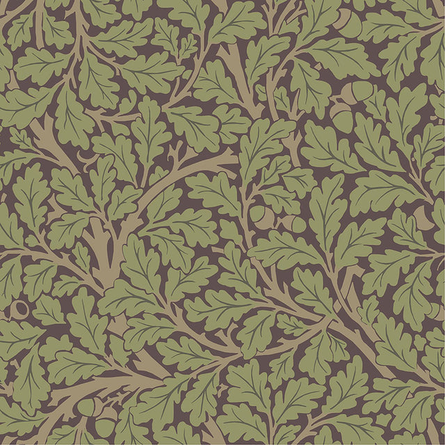 A-Street Prints Leaves Plum Wallpaper