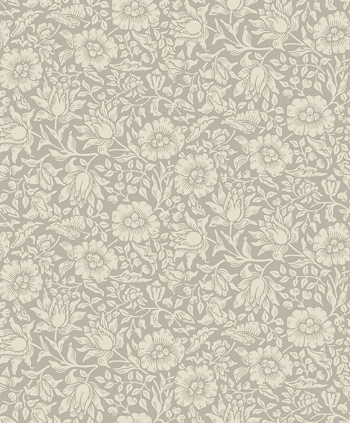 A-Street Prints Flowers Grey Wallpaper