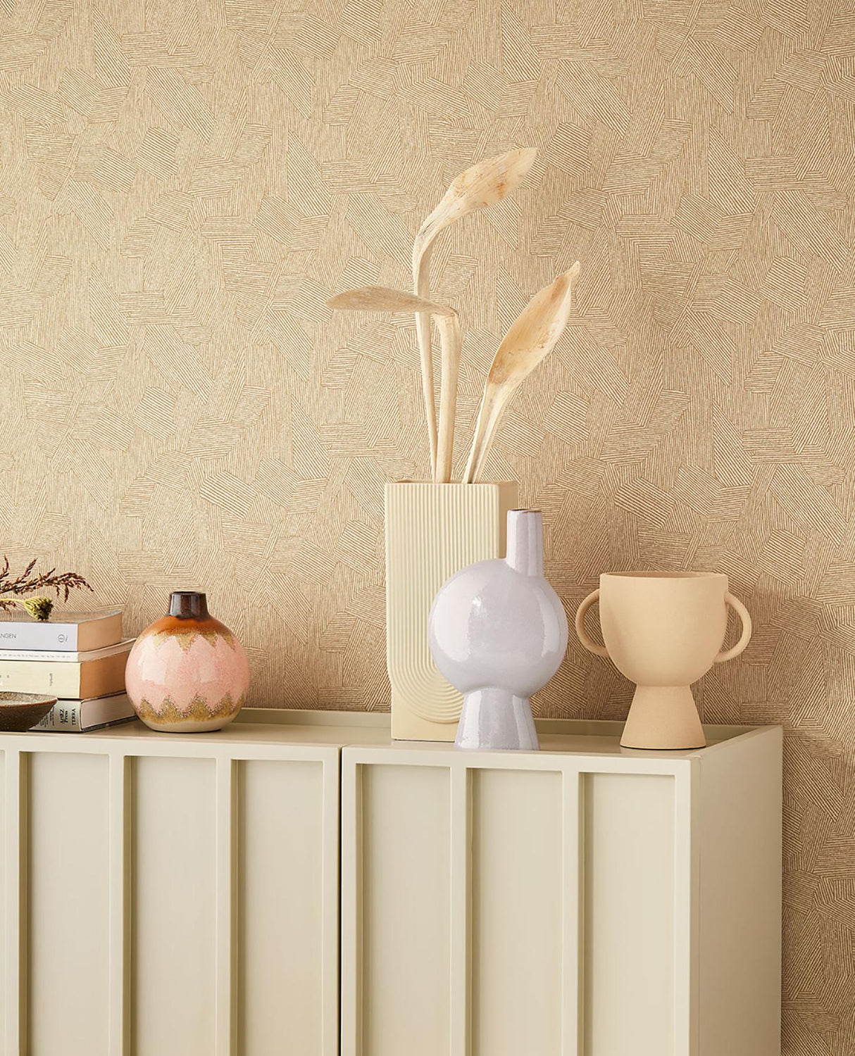 Brewster Home Fashions Clio Brown Lined Geometric Wallpaper