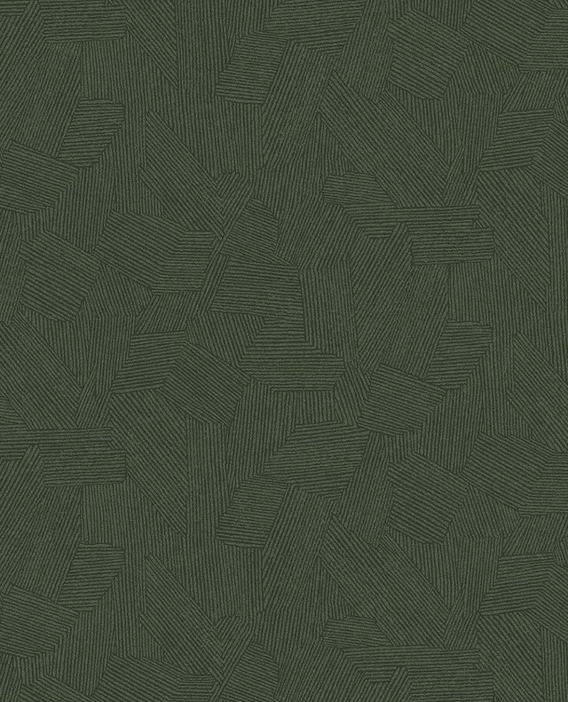 Brewster Home Fashions Clio Dark Green Lined Geometric Wallpaper
