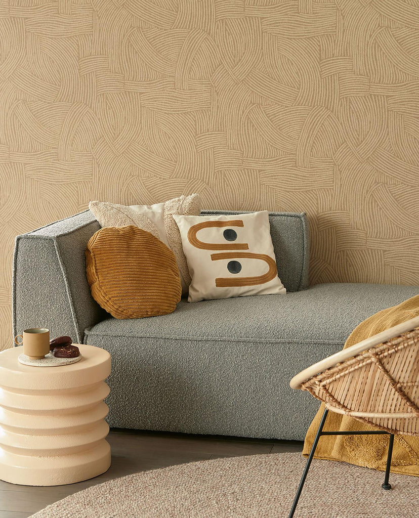 Brewster Home Fashions Freesia Light Brown Abstract Woven Wallpaper