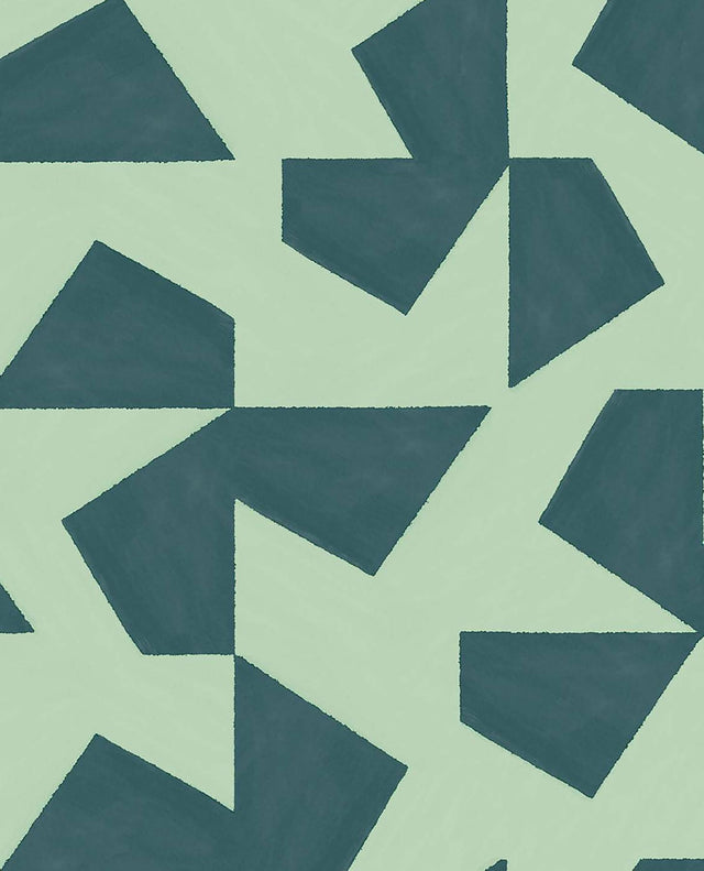 Brewster Home Fashions Azad Sea Green Abstract Geometric Wallpaper