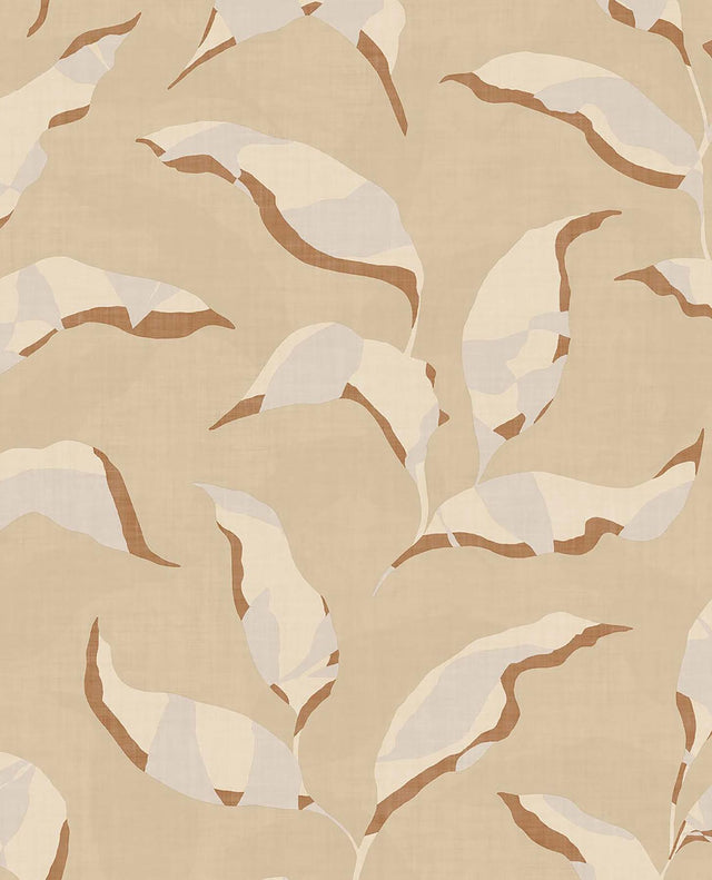 Brewster Home Fashions Callista Neutral Leaves Wallpaper