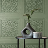 Brewster Home Fashions Albie Moss Carved Panel Wallpaper
