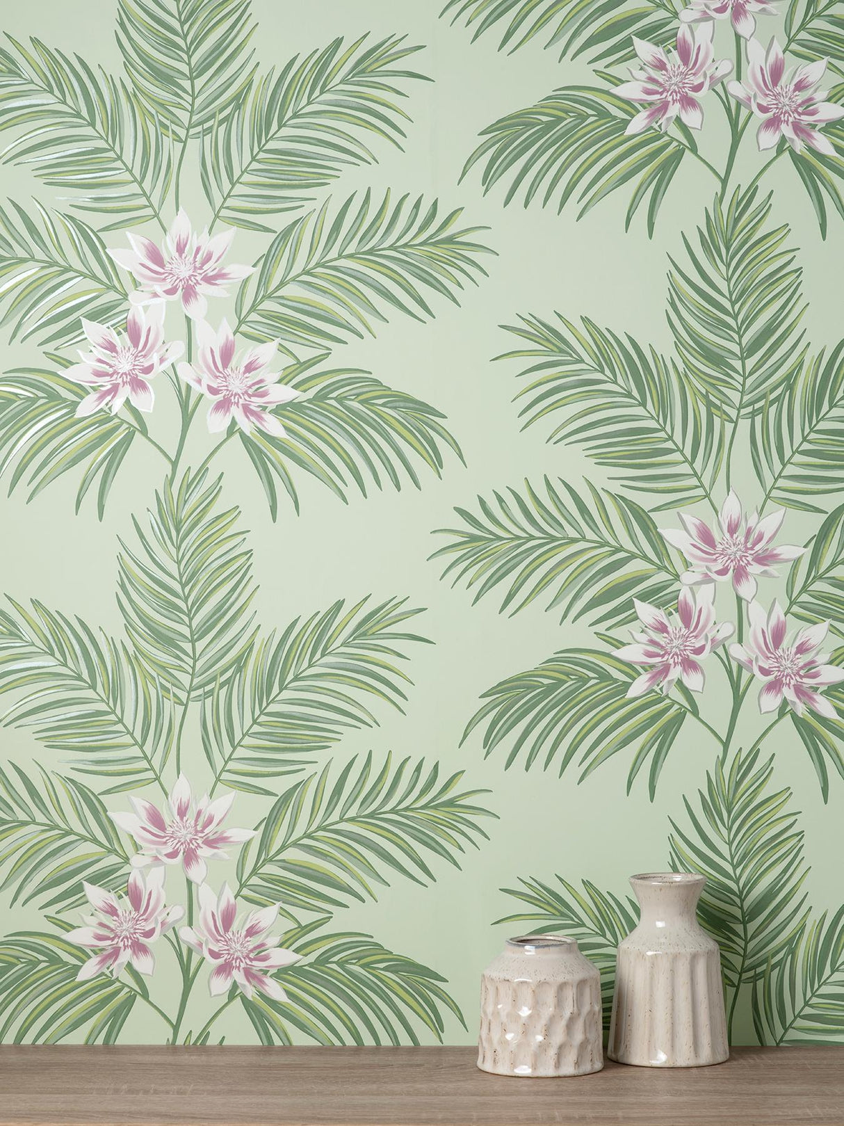 Brewster Home Fashions Bali Sage Palm Wallpaper