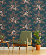 Brewster Home Fashions Bali Teal Palm Wallpaper