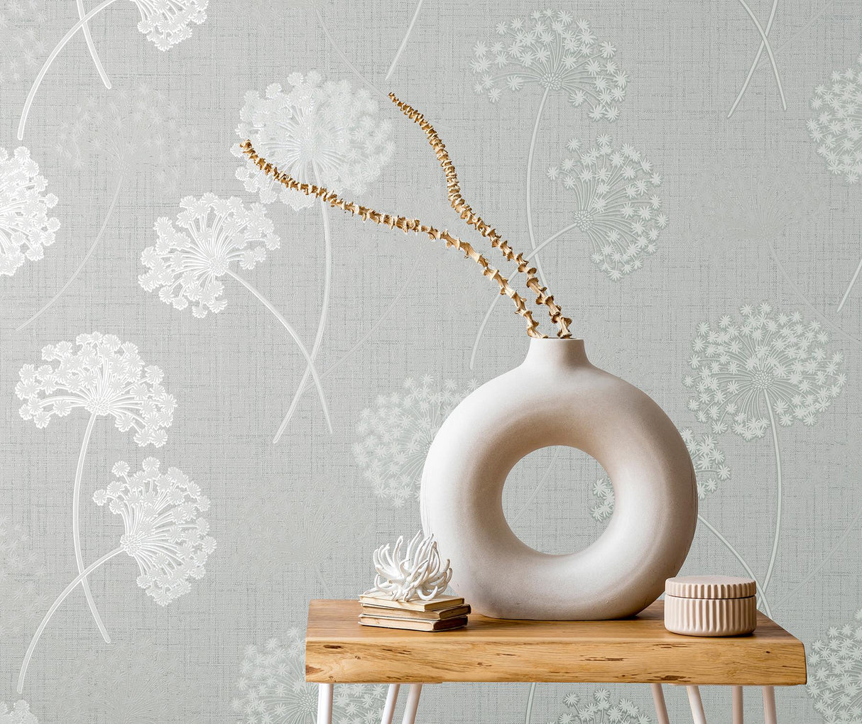 Brewster Home Fashions Grace Grey Floral Wallpaper