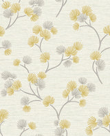 Brewster Home Fashions Kira Mustard Trail Wallpaper