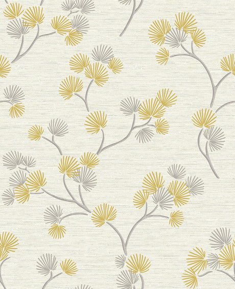 Brewster Home Fashions Kira Mustard Trail Wallpaper