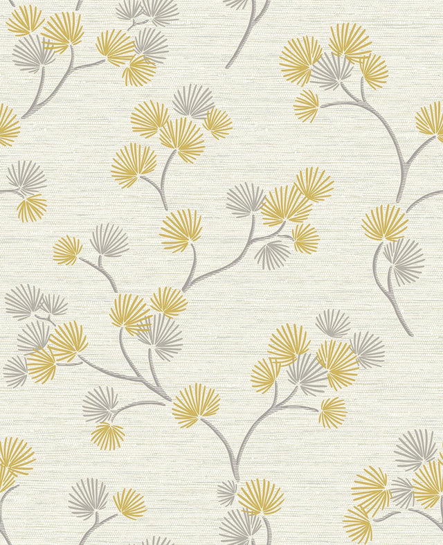 Brewster Home Fashions Kira Mustard Trail Wallpaper