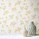 Brewster Home Fashions Kira Mustard Trail Wallpaper