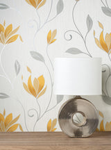 Brewster Home Fashions Synergy Yellow Floral Wallpaper