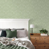 Brewster Home Fashions Camille Sage Damask Wallpaper