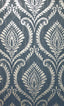Brewster Home Fashions Estelle Navy Damask Wallpaper