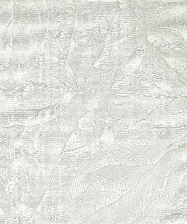 Brewster Home Fashions Aspen White Leaf Wallpaper