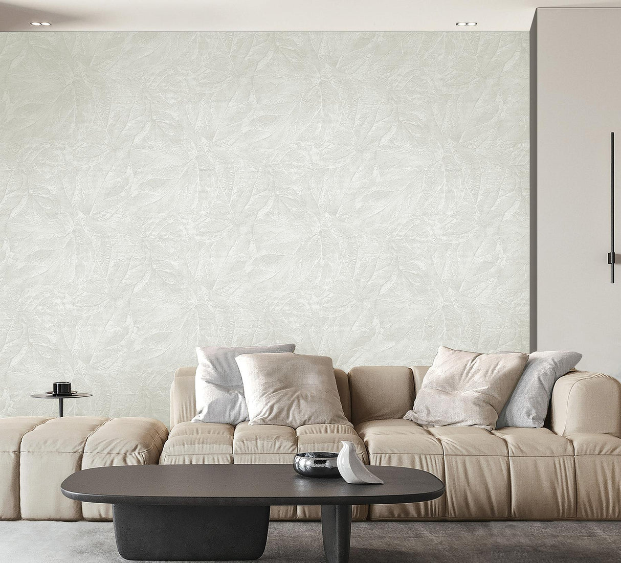 Brewster Home Fashions Aspen White Leaf Wallpaper